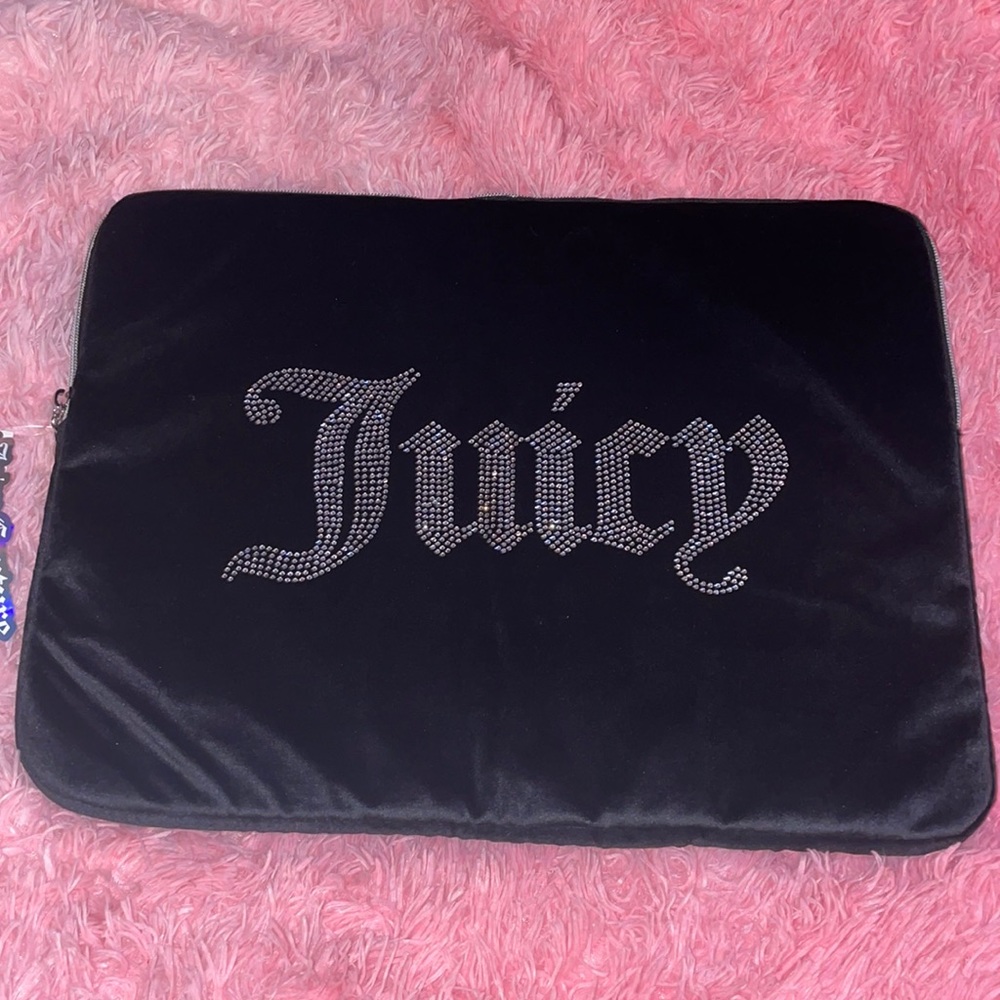 Juicy Couture Black Laptop Sleeve with Silver Accents